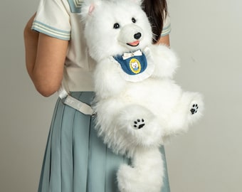 Samoyed Backpack -Chongker Handamde Bags- Realistic White Cloud Companion-Gift for Cat Lovers Birthday Anniversaries