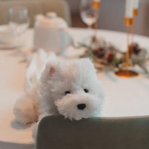 Westie Dog Backpack: Handmade Plush Stuffed Animal Bag image 8
