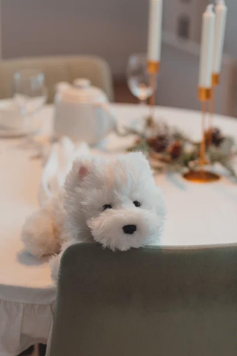 Westie Dog Backpack: Handmade Plush Stuffed Animal Bag image 8