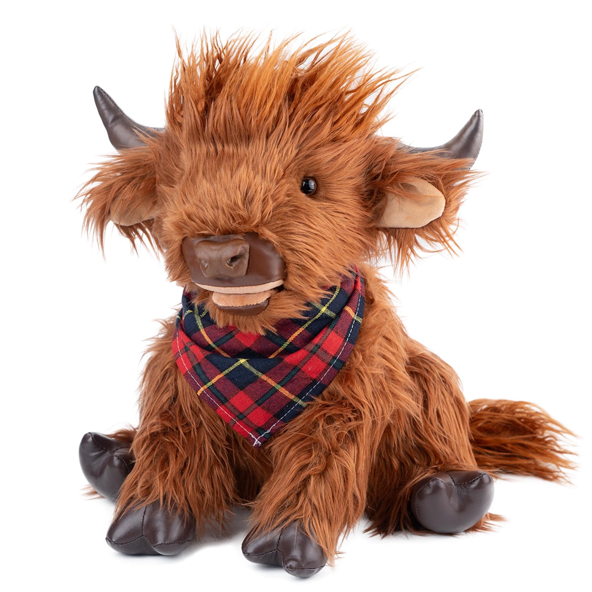 Peluche Vache Des Highlands Lestée – 45×18 Cm – 1,5 Kg – Coussin Chauffant Intégré – Anti-stress Pour Enfant Et Adulte
