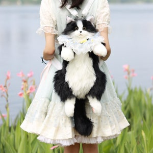 Handmade Cat Backpack-Chongker Realistic Stuffed Cat Backpack for Women - Perfect Fashion Accessory for Cat Lovers Christmas Gift
