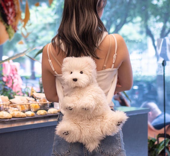 Handmade Plush Westie Backpack: Stuffed Dog Lover Gift - Etsy