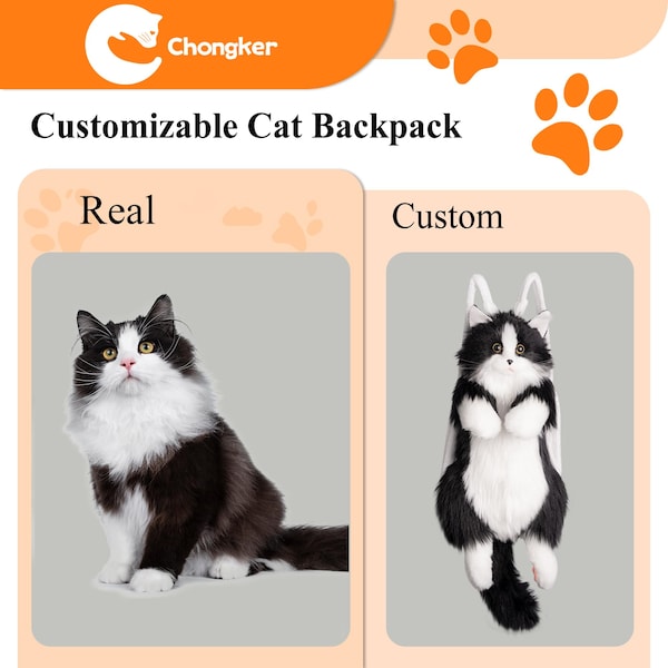 Mochila personalizada para gatos: presente feito à mão em memória de animais de estimação para amantes de gatos