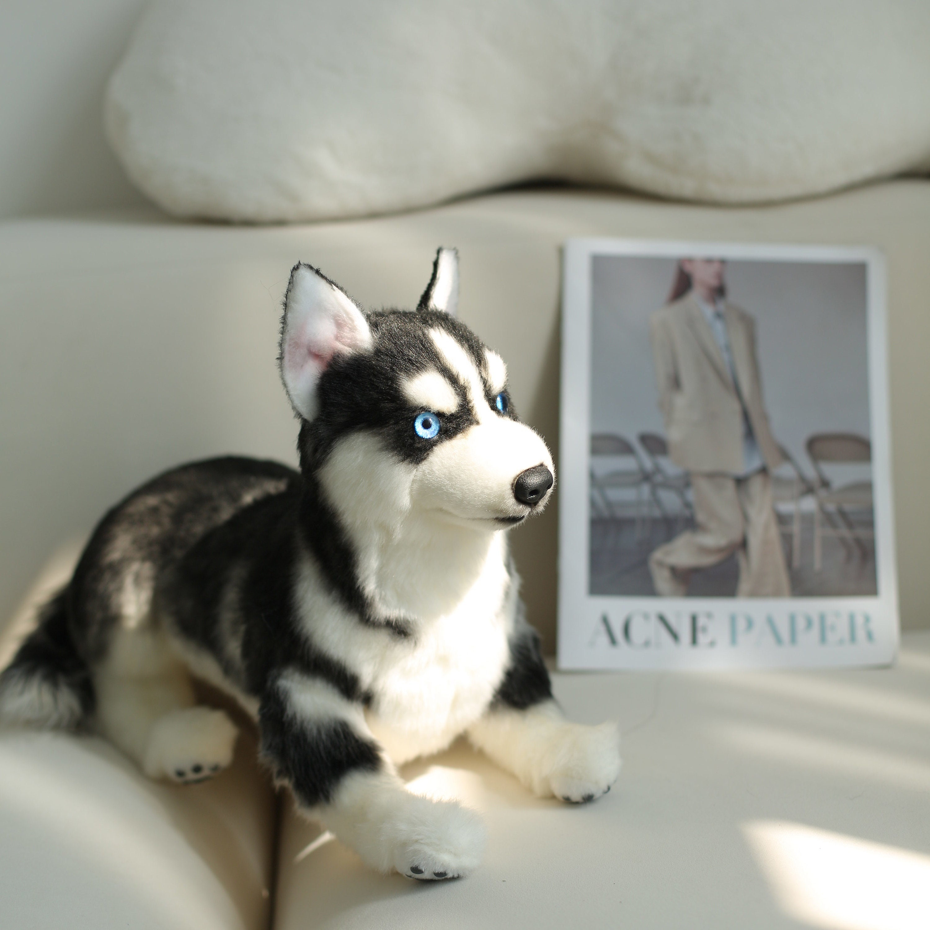 Lifelike Cute Husky Dog Plush Toys Soft Stuffed - Temu