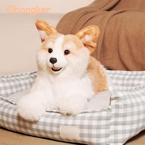 Corgis Plüsch-Chonker Handmade- Kuscheltier Hund Husky Realistischer Begleiter Haustier Geschenk für Geburtstag Jahrestag Weihnachten