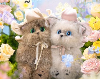 Handmade Selkirk Rex Cat Puppet | Curly Faux Fur Plush Toy