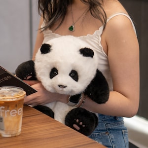 Utsökt Panda-ryggsäck - Chongker Collectible Series - Handgjord plyschsimulerad riktig panda Hehua