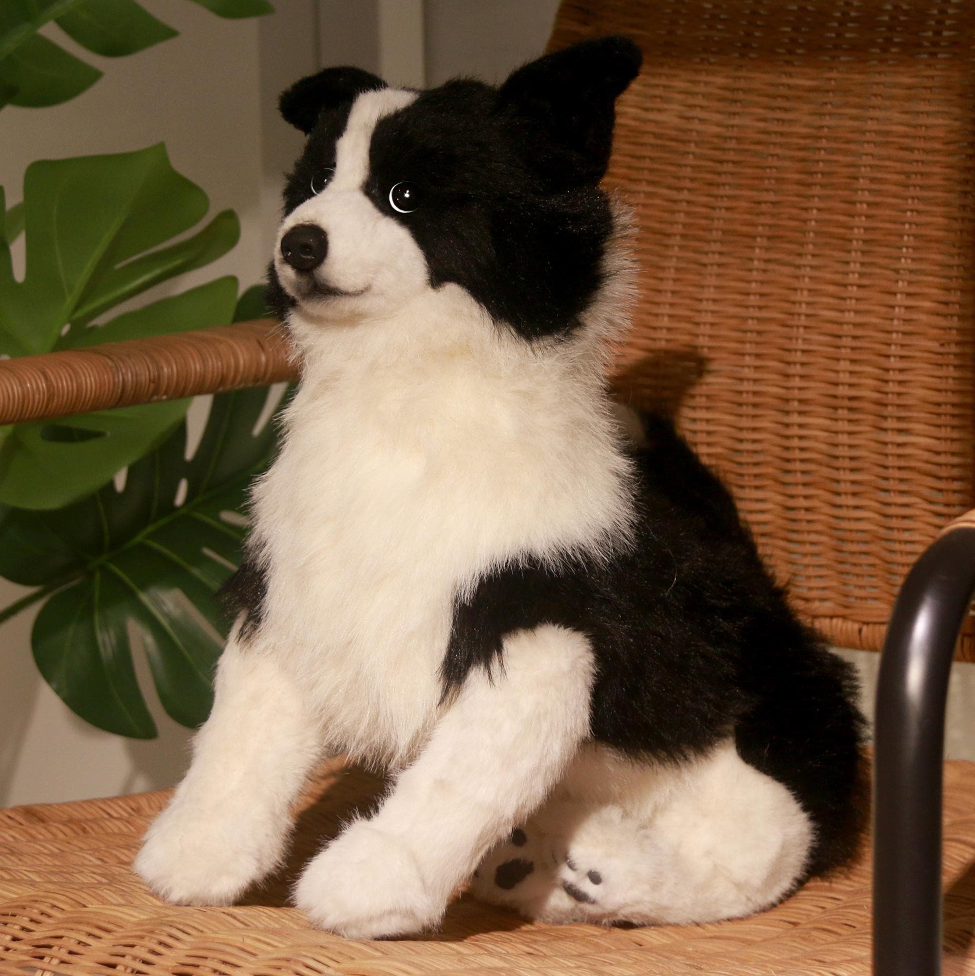 本物そっくりのボーダーコリーのぬいぐるみ：手作りのコレクター向け犬 