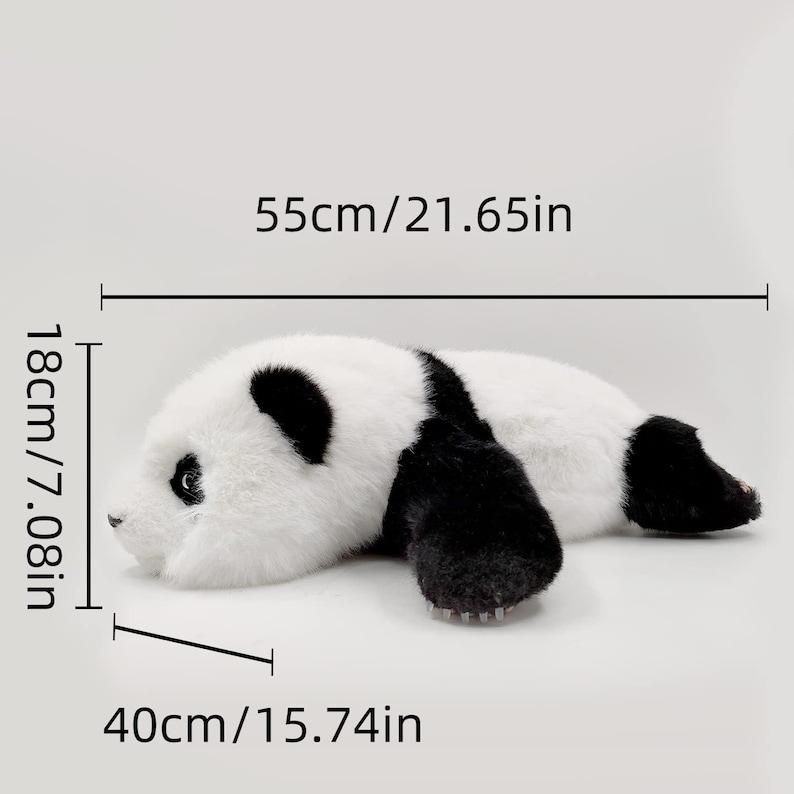 Menglan Panda Plush: Handgjord realistisk följeslagarplyschleksak för husdjur presentset bild 6