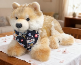 Handmade Realistic Shiba Inu Stuffed Animal: Fluffy Plush Puppy