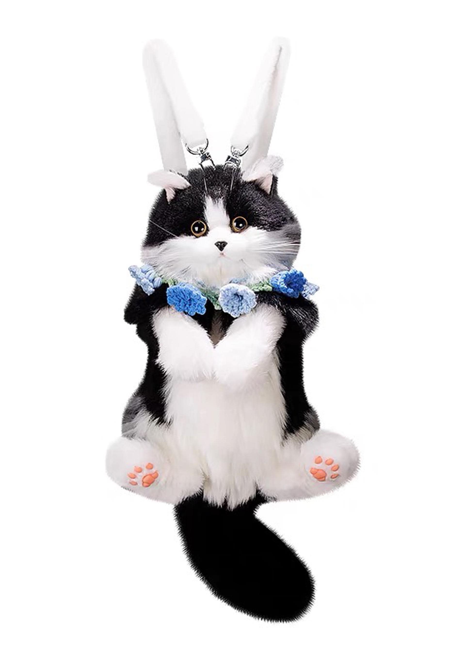 Tuxedo Cat Plush Backpack - Soft Stuffed Cat Backpack with Adjustable Straps Tuxedo Cat Backpack – Cute Bag for Cat Fans Daily Companion  main image 3