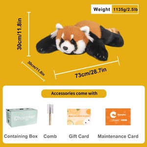 Menglan Panda Plush: Handgjord realistisk följeslagarplyschleksak för husdjur presentset bild 10