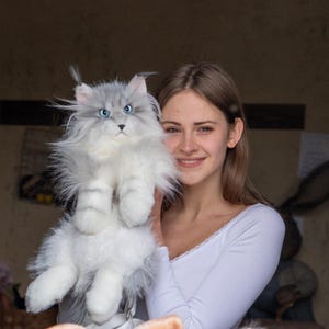 Pluszowy plecak dla kota Maine Coon – Chongker Handmade Realistyczny towarzysz kota