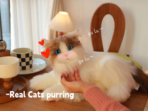 Chat Robot En Peluche – Miaule Et Aboie, Animal électronique Interactif – Peluche Douce Et Portable