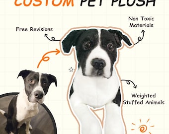 Custom Stuffed Pet Clone: Realistic Plush Dog or Cat Replica Mother's Day Gift