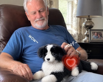 Interactive Border Collie Senior Companion Dog – Weighted Plush with Heartbeat, Realistic Sounds (2.6 lbs)