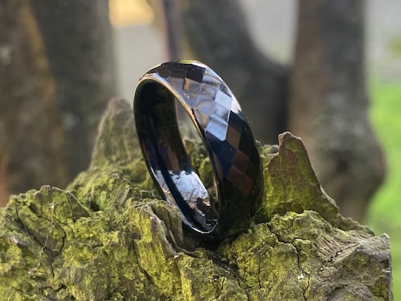 Tungsten and shop diamond ring