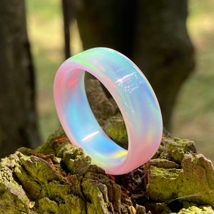 8mm Unicorn Ring, Handmade Aurora Opal Ring (Exclusive Item). Gift Idea, Wedding Ring, Engagement Ring, Promise Ring