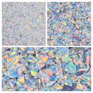 AAA Grade Crushed Opal Grey Rainbow/ Crushed Bello Opal OP77