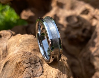 6mm Bevelled Tungsten Carbide Polished Inlay Ring Blank
