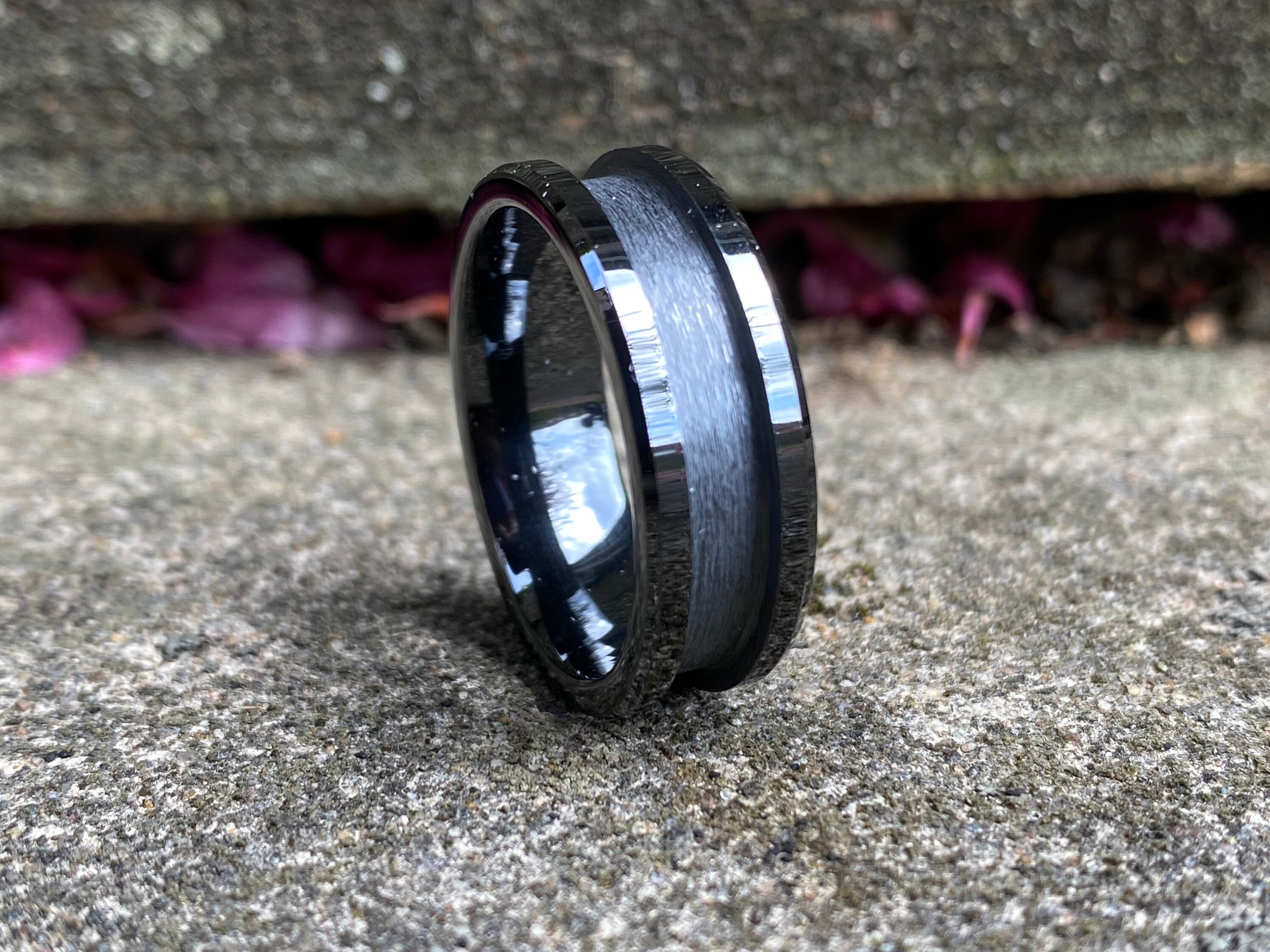 5x Black Ceramic Polished Inlay Ring Blank 8mm Etsy