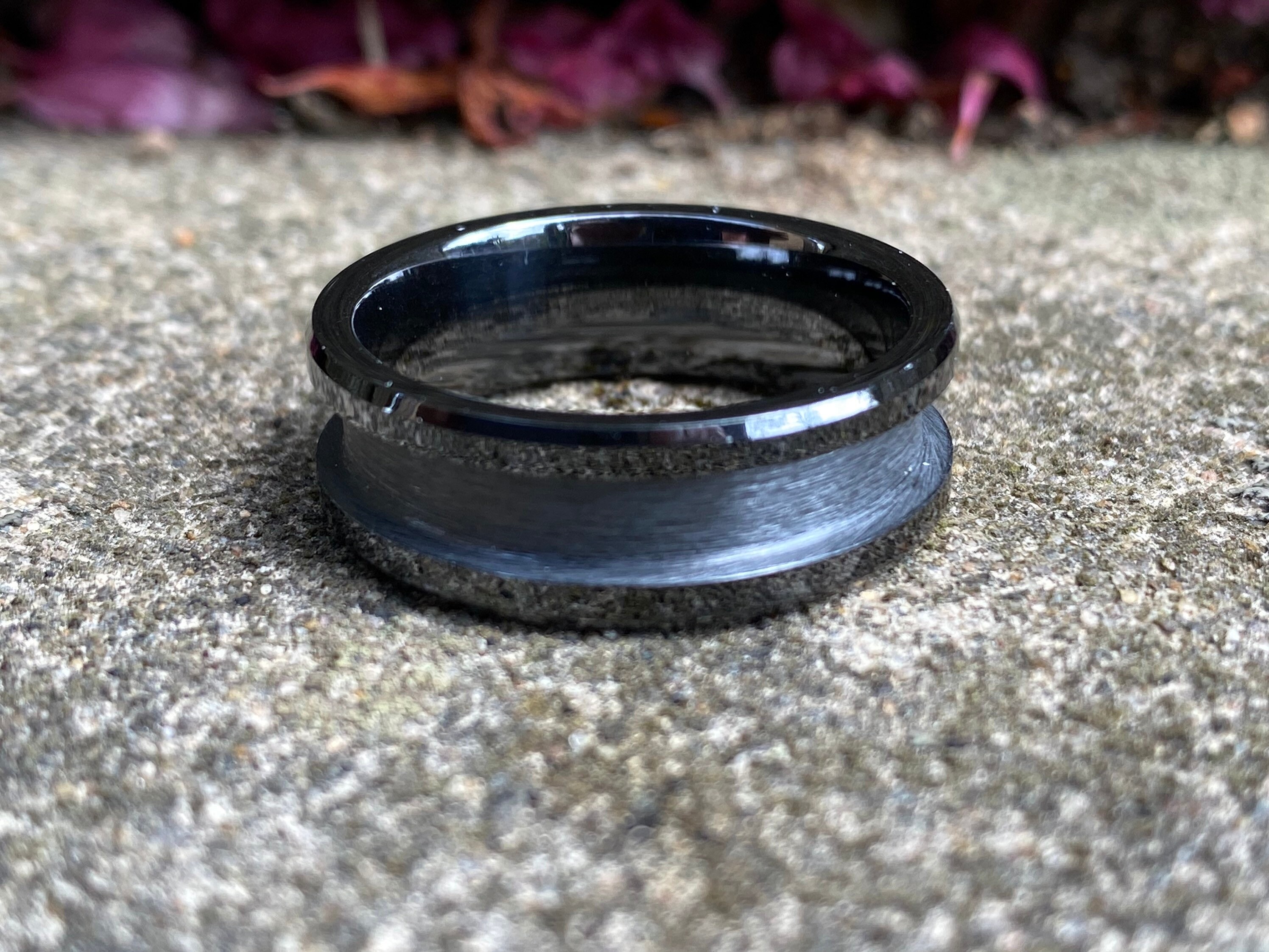 5x Black Ceramic Polished Inlay Ring Blank 8mm Etsy