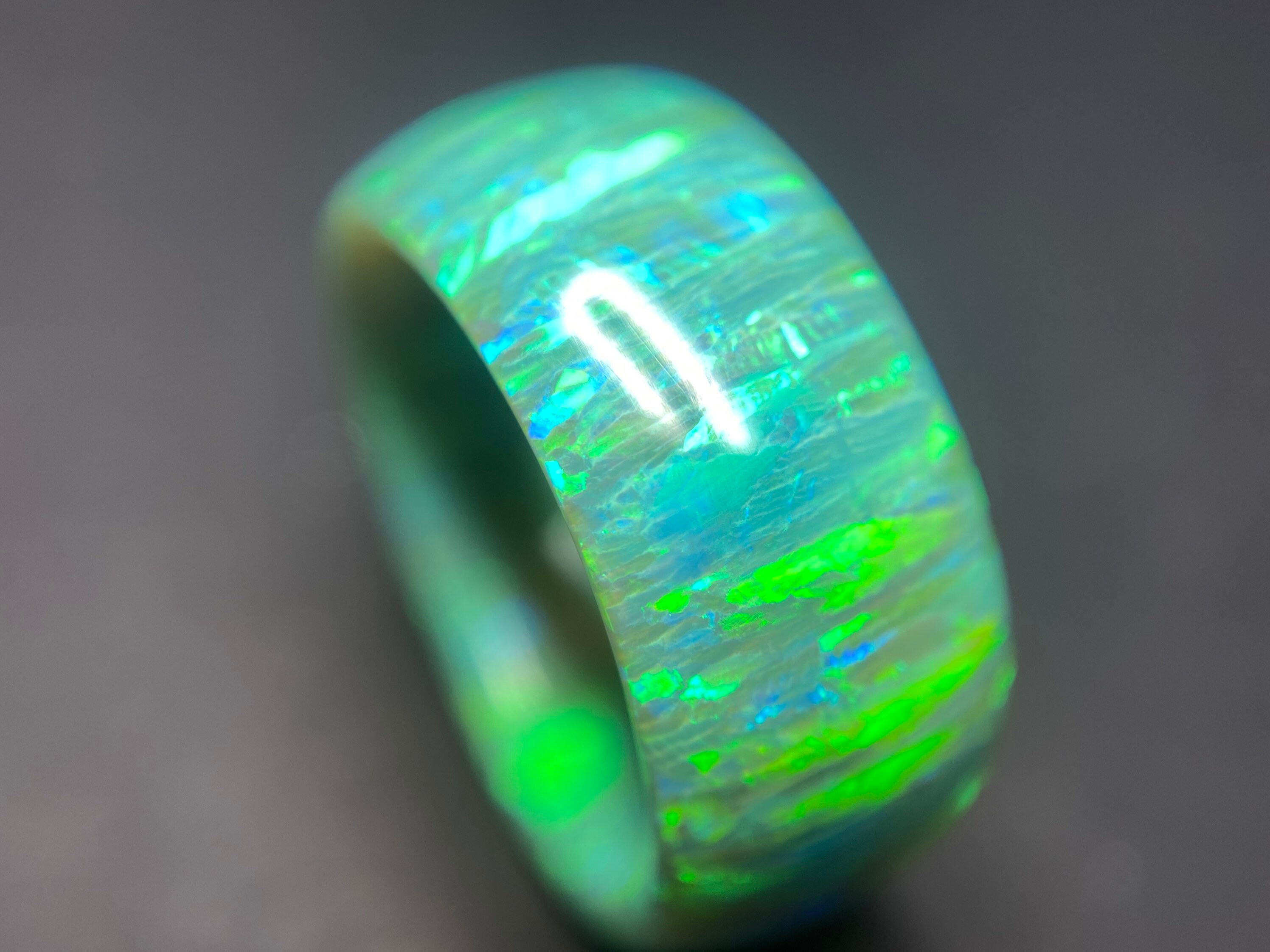 Green Opal Ring Women's Natural Gemstone Elegant Statement