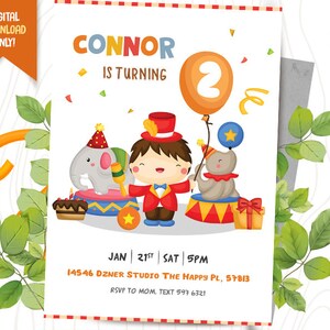 Invitación Digital de Carnaval + Tarjeta de Gracias GRATIS, Invitación De Cumpleaños De Circo, Fiesta de Payasos Imprimible, Invitación de Carnaval para Niños, Invitación De Circo Kids