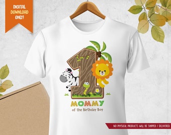 Safari 1st Birthday T-shirt for Mommy, Wild Safari Mommy Shirt, Jungle Birthday T-shirt, Jungle Party Shirt, Baby Safari Shirt, Family Shirt