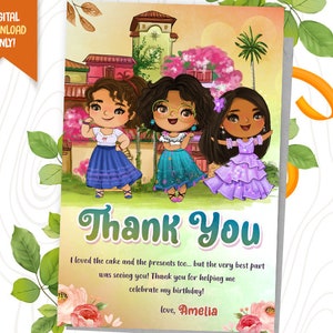 Cartão de agradecimento de irmãs mágicas, cartão de lembrança de irmãs fofas, cartão de agradecimento digital de família mágica, cartão de aniversário de meninas, cartão de festa de menina