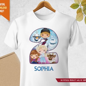 Snow Princess 2nd Birthday T-shirt, Ice Princess Party Shirt, Princess Birthday T-shirt, Snowman Birthday Shirt, Birthday Girl Party Shirt