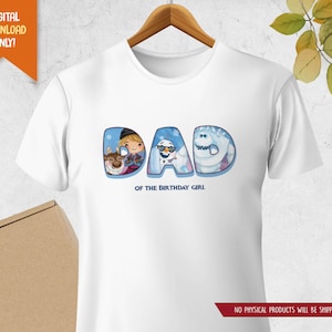 Camicia di compleanno Snow Princess per papà, camicia ice princess party, simpatica t-shirt di compleanno pupazzo di neve, maglietta di compleanno papà, T-shirt papà party