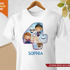 Snow Princess 4th Birthday T-shirt, Ice Princess Party Shirt, Princess Birthday T-shirt, Snowman Birthday Shirt, Birthday Girl Party Shirt