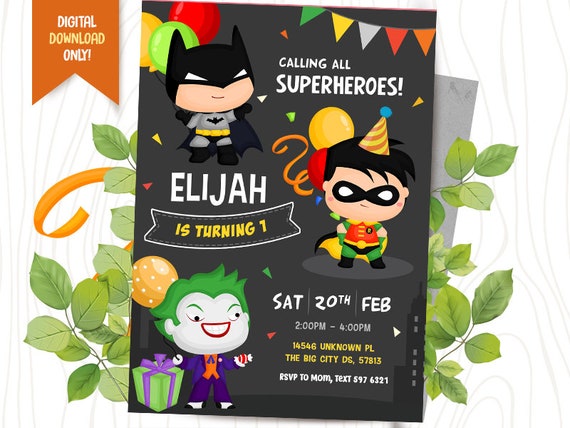 Superhero Invite FREE Thank You Card Cute Superheroes