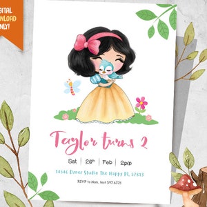 Prinzessin Digitale Einladung, Baby Prinzessin GeburtstagSeinladung, Geburtstagsprinzessin Party, Fantasy Geburtstagseinladung, süße Mädchen Geburtstagskarte