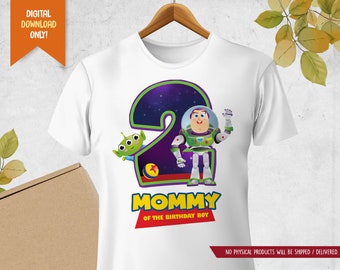 Astronaut 2nd Birthday Shirt for Mommy, Space Aliens Party Shirt, Cute Alien Birthday T-shirt, Baby Aliens Birthday Shirt, Mom Party Shirt