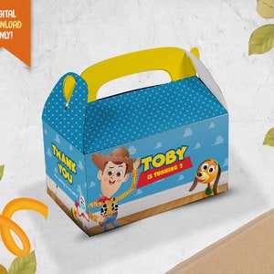 Cowboy Small DIY Goodie Box, Cute Toys Treat Box, Cute Dog Favor Box, Kids Party Loot Box, Candy Box, Cute Toys Party Giveaway, DYI Box