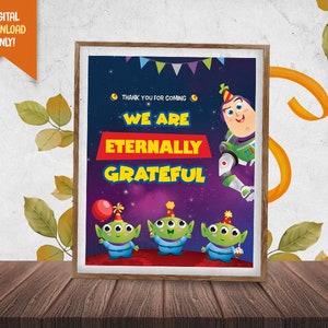 Astronaut Thank You Sign Board, Aliens Thank You Poster, Cute Aliens Party Thank You Sign, Printable Table Sign, Digital Poster, Sign Poster