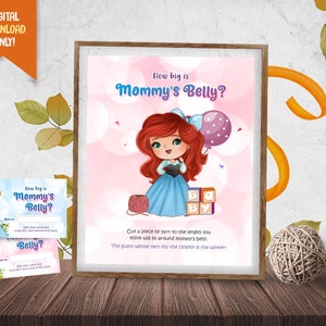 Quão grande é o chá de bebê do jogo da barriga da mamãe, sinal do chá de bebê da princesa, sinal do jogo da barriga da mamãe, jogos do chá de bebê da princesa, jogos de princesas