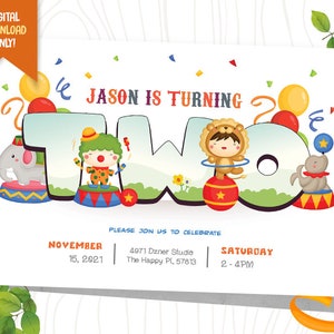 Invitación Digital De Carnaval, Invitación De Cumpleaños De Circo, Tarjeta De Fiesta de Payaso, Invitación De Carnaval De Niños, Invitación De Circo Niños, 2º Cumpleaños De Carnaval