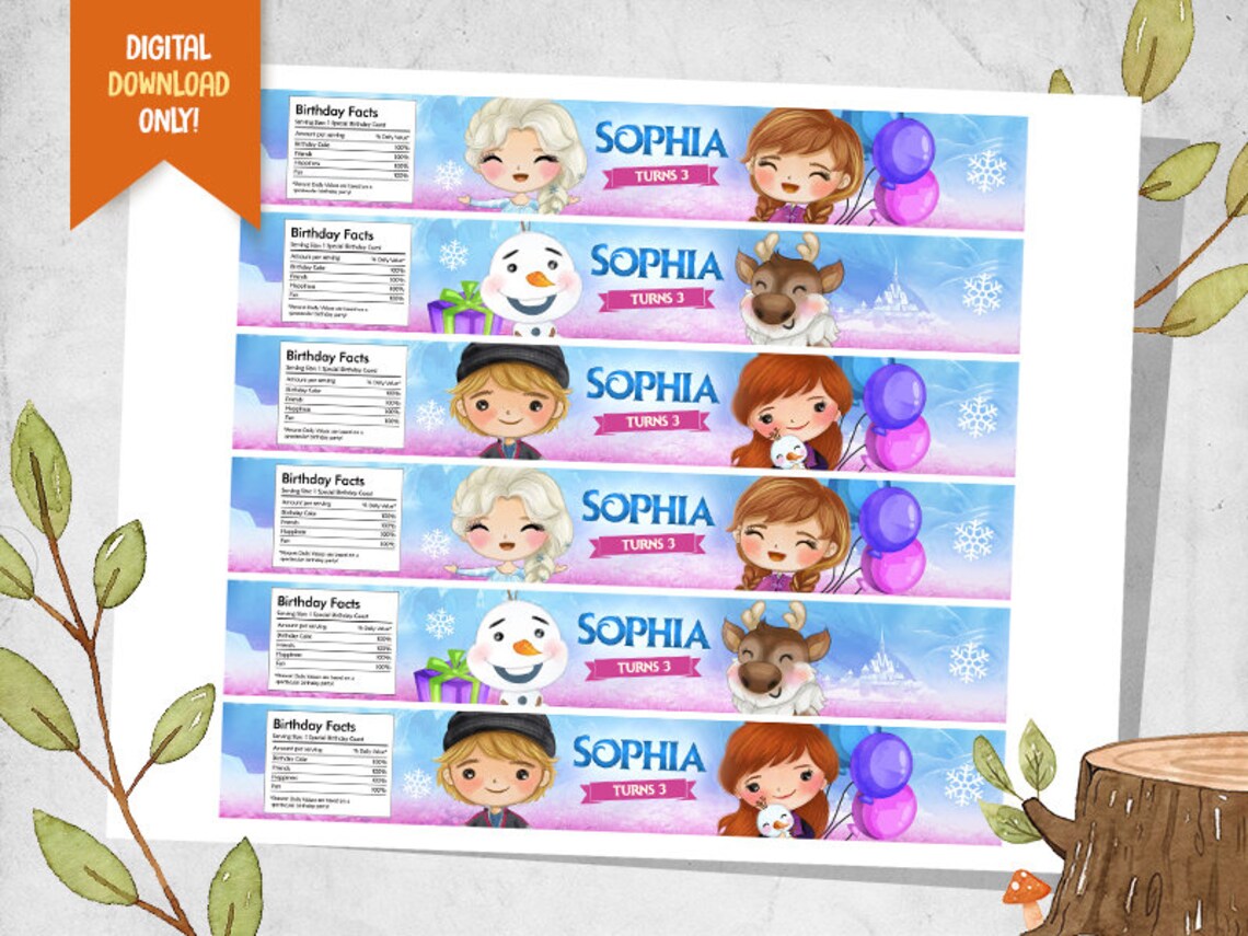 Ice Princess Digital Water Bottle Labels, Snow Princess Printable ...