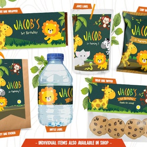 Safari Digital Birthday Bundle, Cute Safari Party Pack, Wild Safari Party Bundle, 1st Birthday Party Supplies, Kids Jungle Party Printables