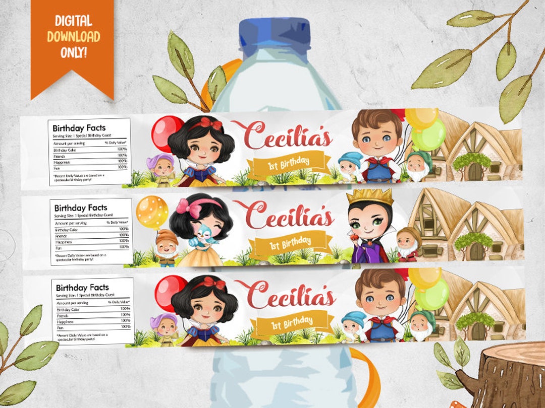 Princess Water Bottle Label, Baby Princess Printable Bottle Wrapper ...