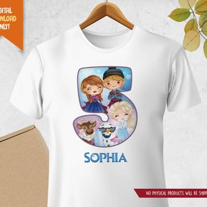 Snow Princess 5th Birthday T-shirt, Ice Princess Party Shirt, Princess Birthday T-shirt, Snowman Birthday Shirt, Birthday Girl Party Shirt