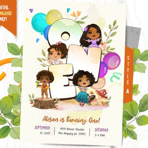 Invito Sorelle Magiche + Biglietto di ringraziamento GRATUITO, Invito di compleanno Sorelle carine, Invito famiglia magica, Invito di compleanno per ragazze, Invito per ragazze