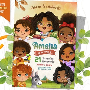 Convite para Irmãs Mágicas + Cartão de Agradecimento GRATUITO, Convite de Aniversário para Irmãs Encantadas, Convite para Família Mágica, Convite para Aniversário de Meninas, Convite para Menina