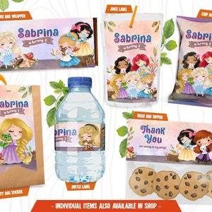 Prinses Digitale Verjaardag Bundel, Prinses Party Pack, Leuke Meisjes Party Bundel, Verjaardagsfeest Benodigdheden, Kids Party Printables, Party Gunst