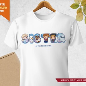 Snow Princess Birthday Shirt for Sister, Ice Princess Party Shirt, Cute Snowman Birthday T-shirt, Sis Birthday Shirt, Sis Party T-Shirt