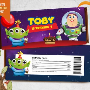 Astronaut Chocolate Bar Wrapper, Cute Alien Candy Wrapper, Birthday Party Wrapper, Alien Chocolate Label, Party Decor, Digital Party Wrapper