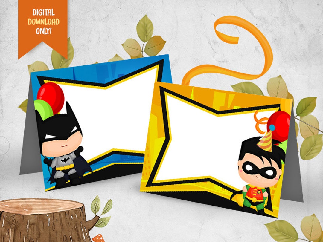 Superheroes Food Label, INSTANT DOWNLOAD, Cute Superhero Food Tent Card ...